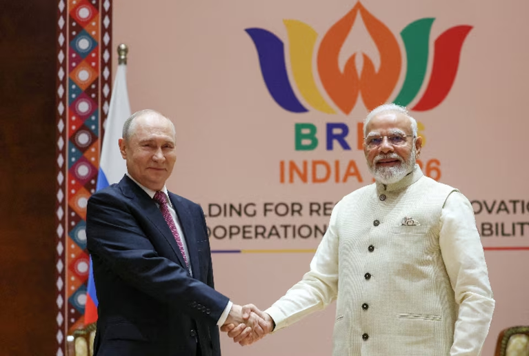 Prime Minister Modi and President Putin at the 2026 BRICS Summit